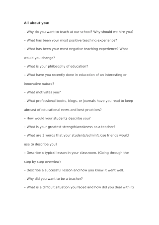 2025年国际学校面试问题