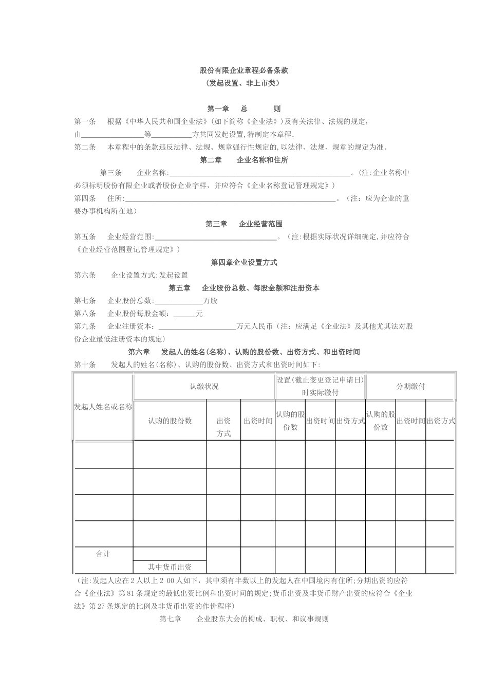 2025年股份有限公司章程条款_第1页