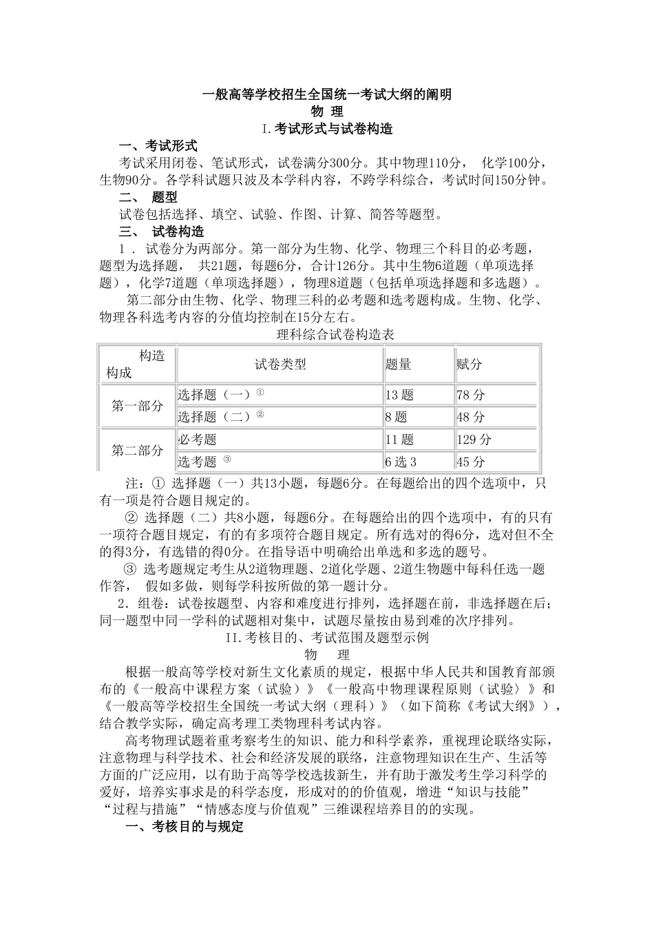 2025年普通高等学校招生全国统一考试大纲的说明_第1页