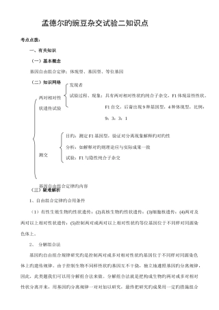 2025年孟德尔豌豆杂交实验二知识点