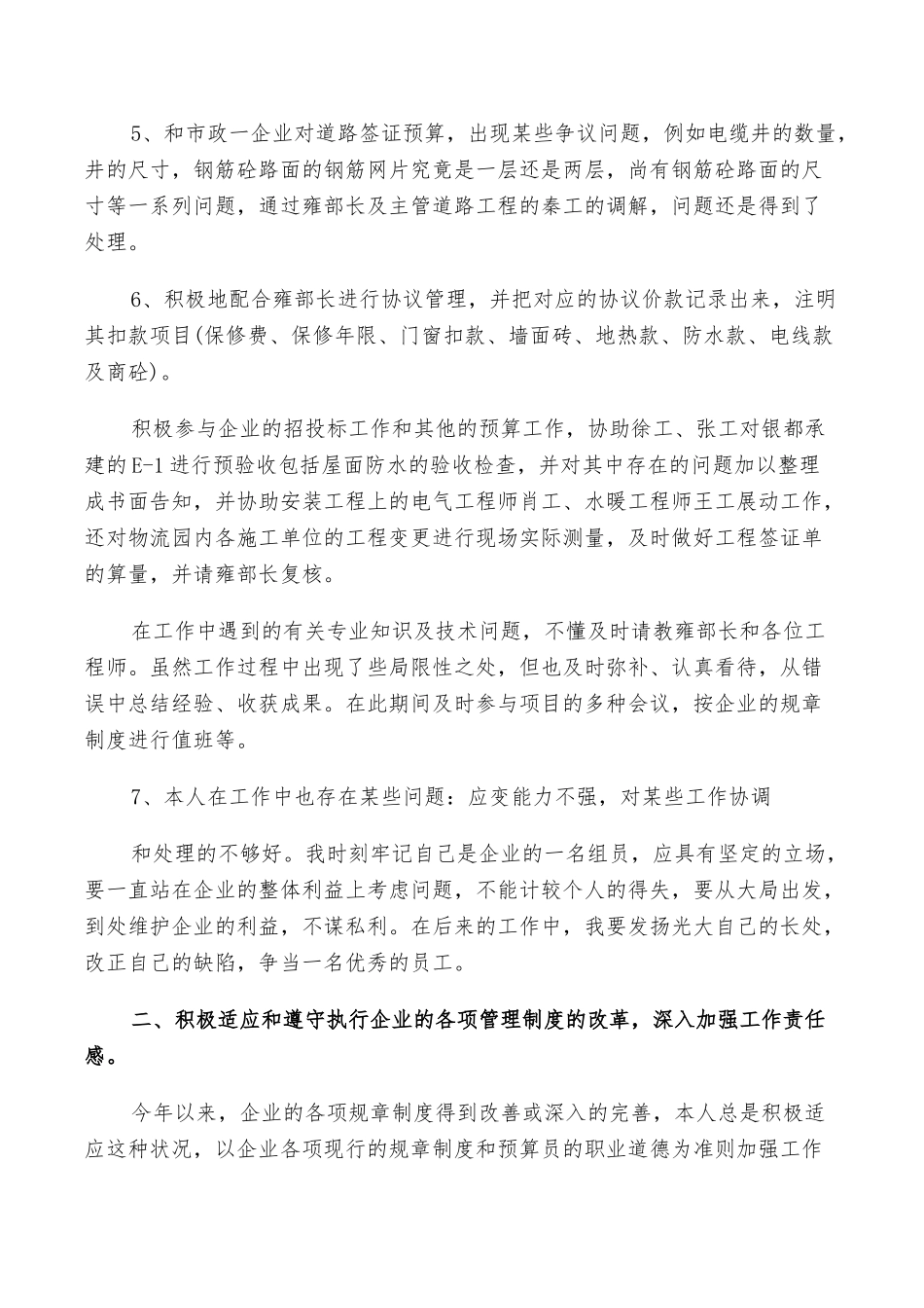 2025年项目预算员年终总结及计划范文_第2页