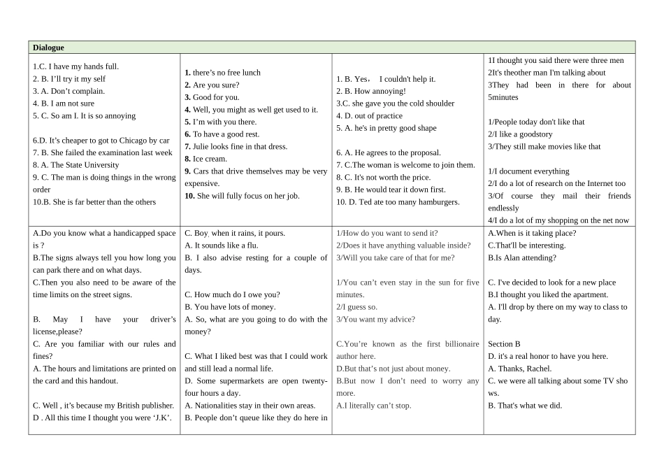 2025年同等学力英语真题答案分类_第1页