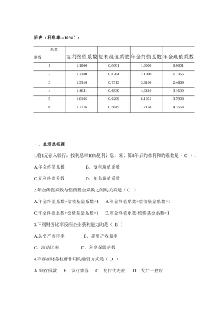 2025年华工财务管理综合作业答案