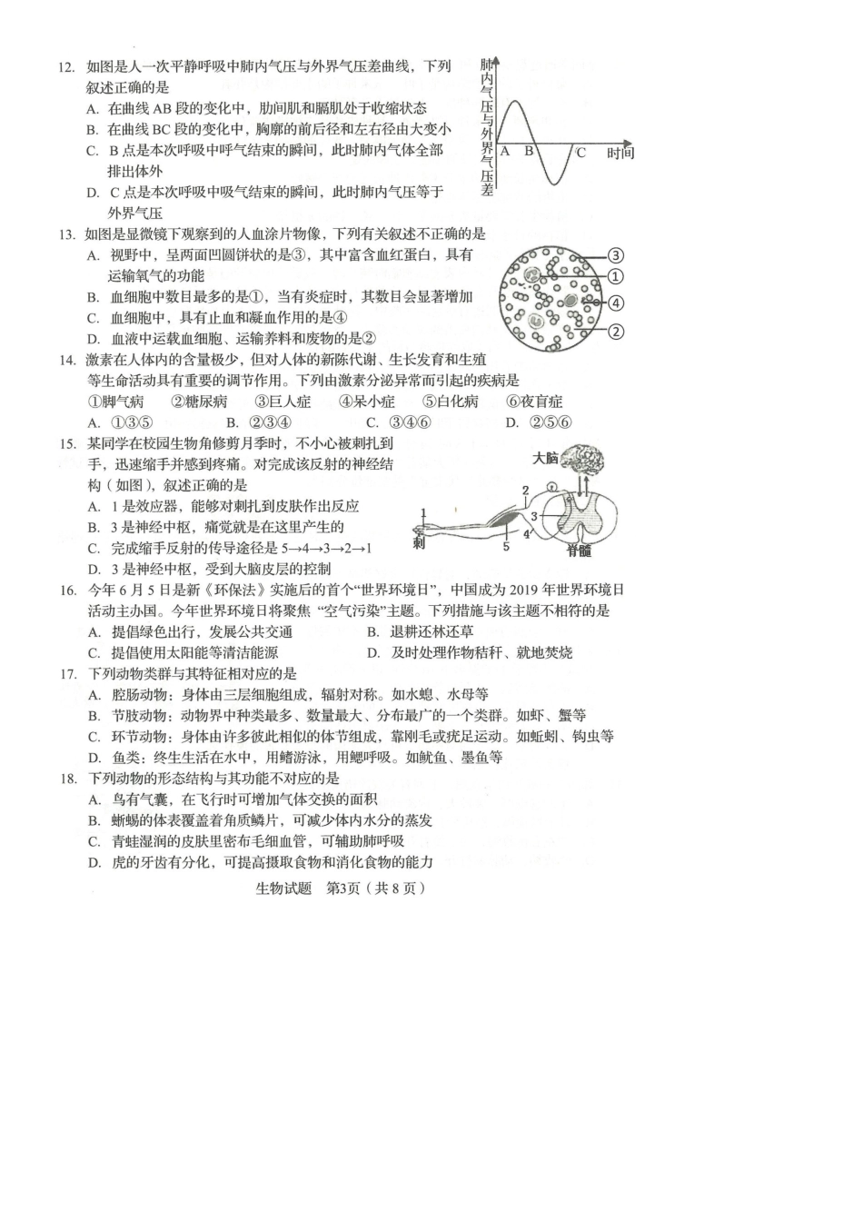 2025年山东临沂中考生物真题已上线_第3页
