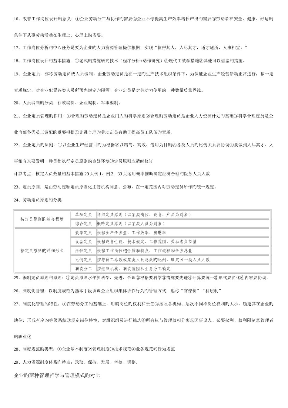 2025年人力资源三级考试考点打印版阳远北_第2页