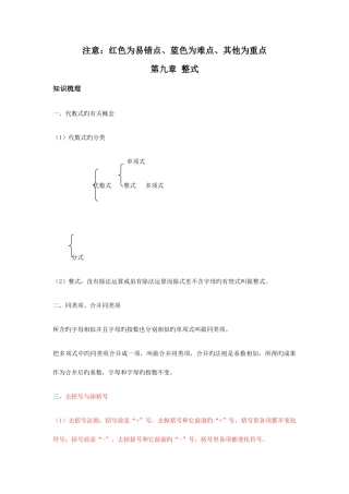 2025年上海七年级上知识点整理