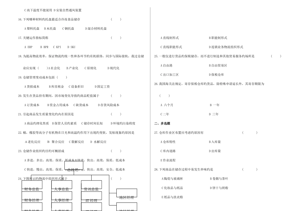 2025年仓储管理真题年题答案_第2页