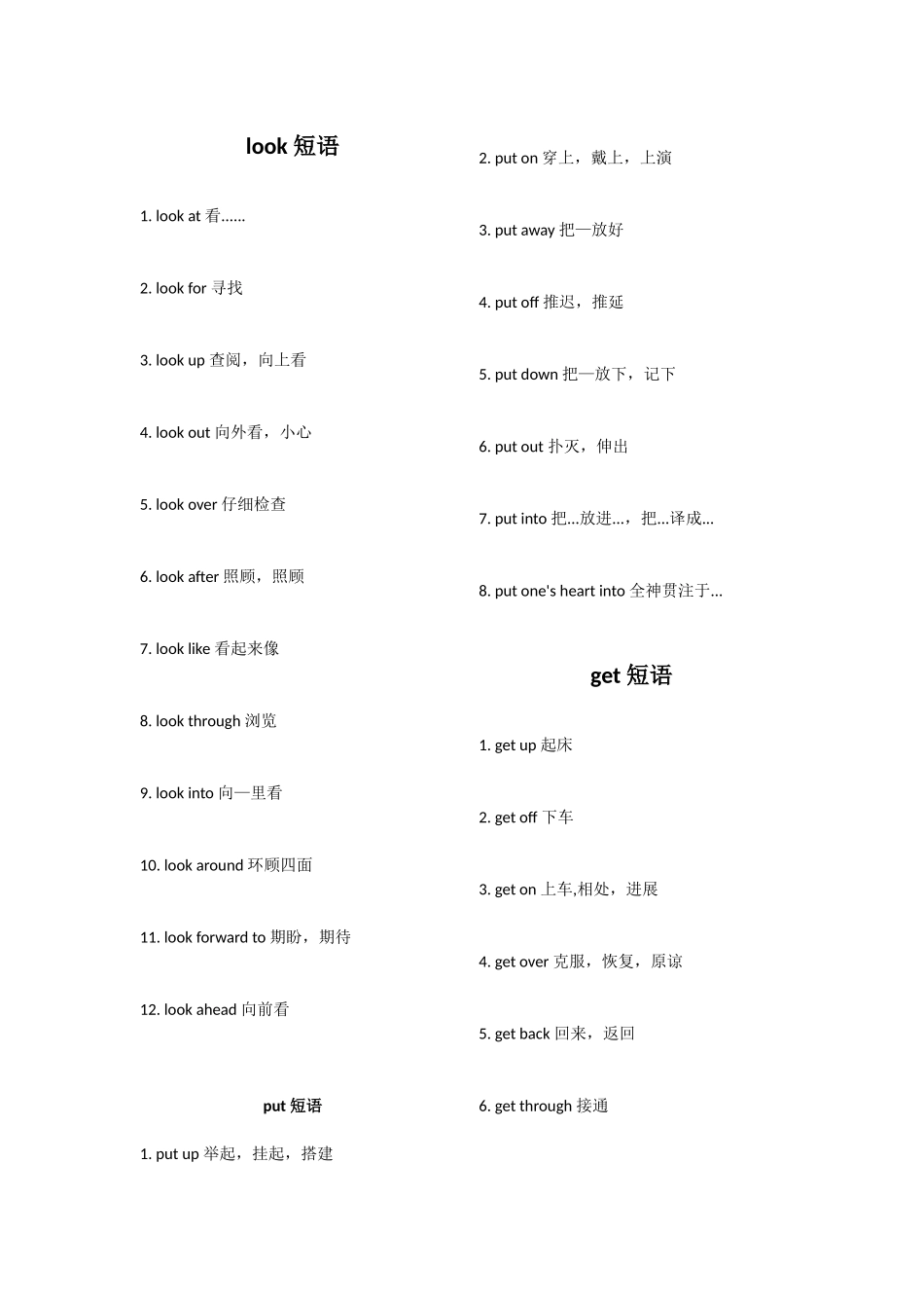 2025年中考英语必背短语_第1页