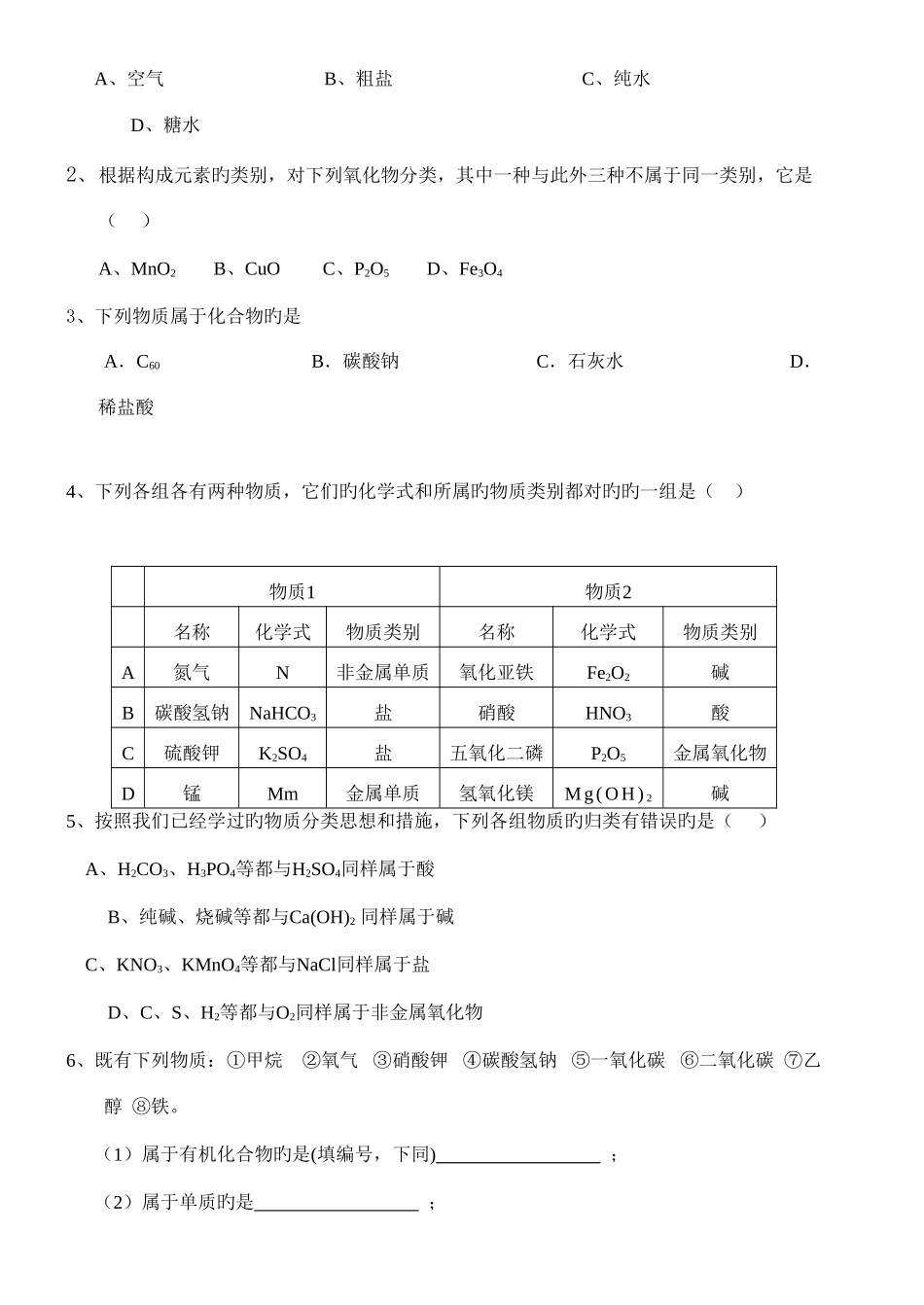 2025年中考化学必考常考知识点和重要题型盘点_第3页
