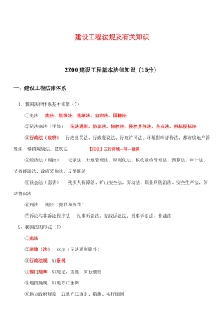2025年二建法规知识整理背会即过