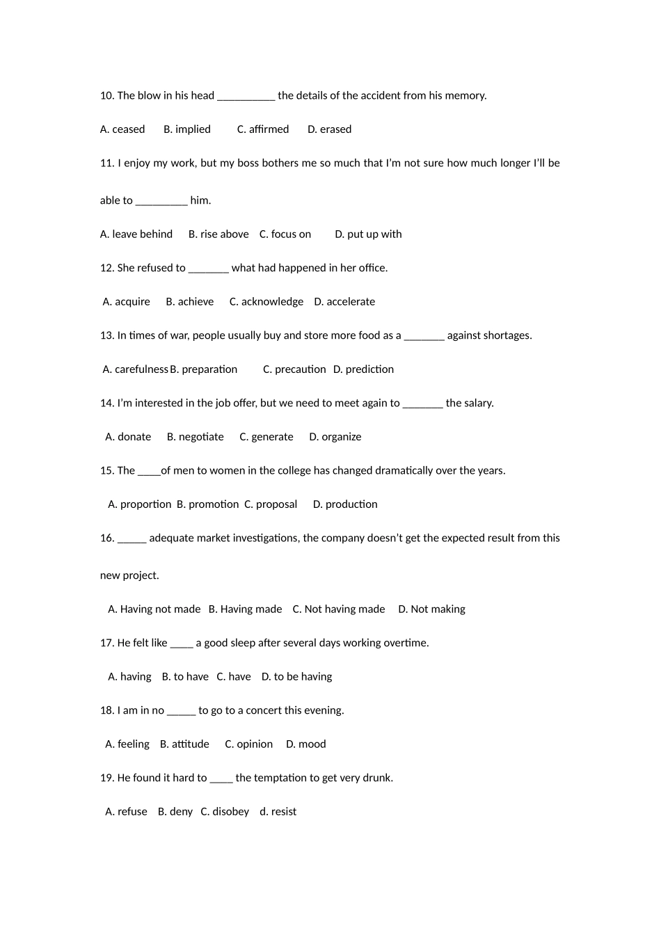 2025年东营职业学院农业工程系专升本统考英语考前模拟试卷_第2页