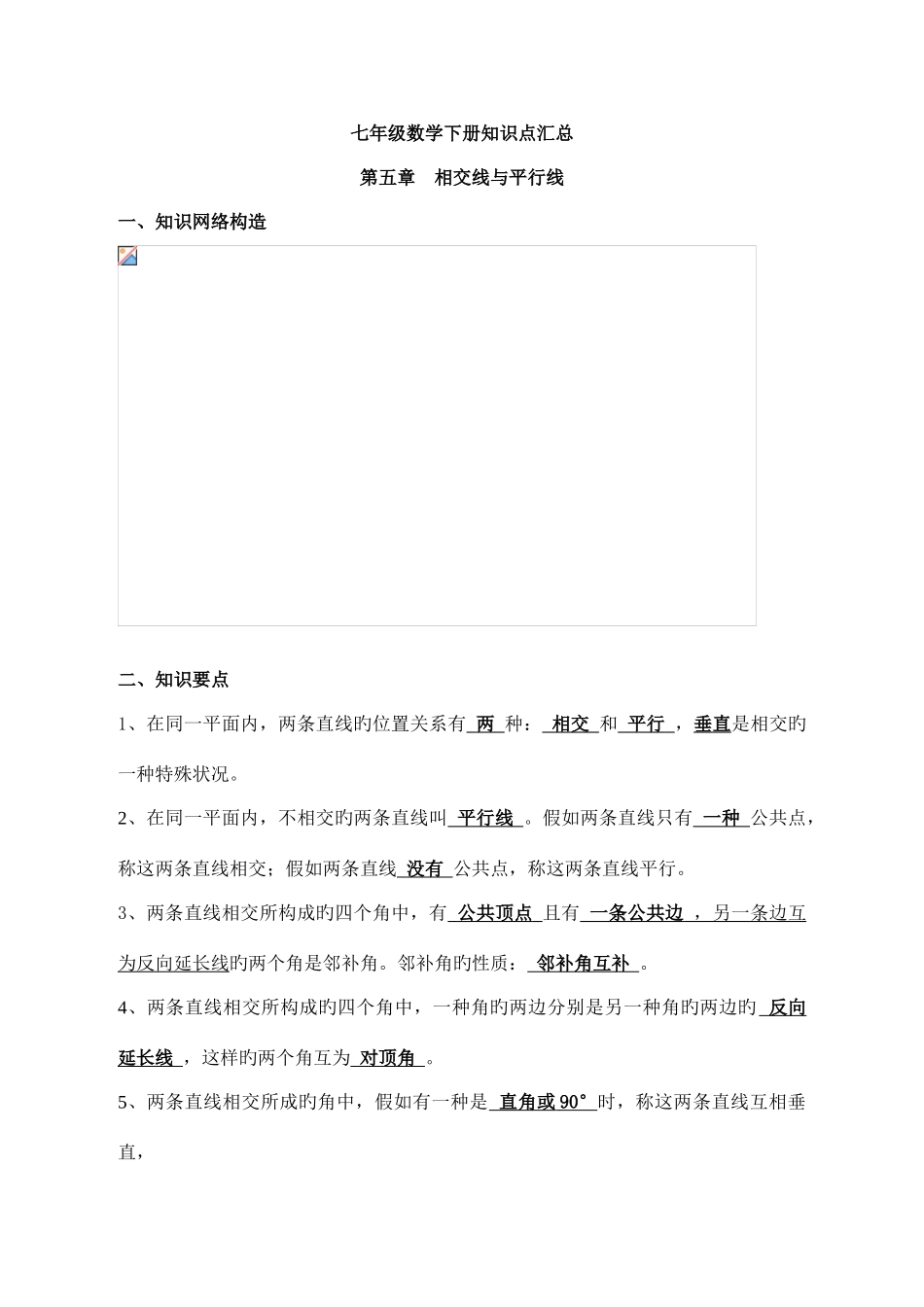 2025年七年级数学下册知识点及典型试题_第1页