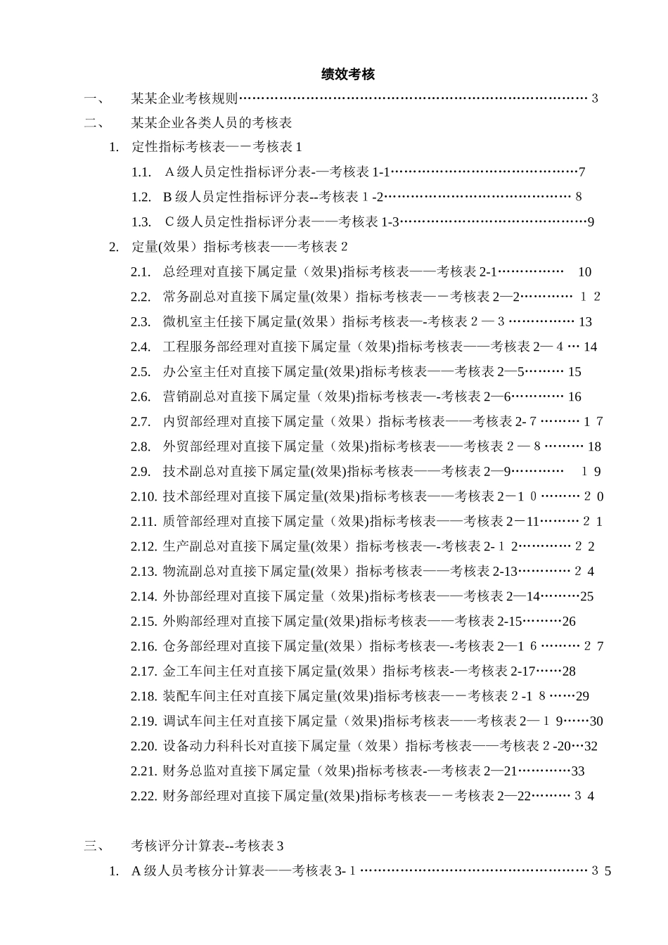 2025年x公司绩效考核及全套表格范本_第1页