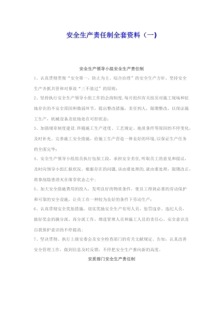 2025年安全生产责任制全套资料各部门