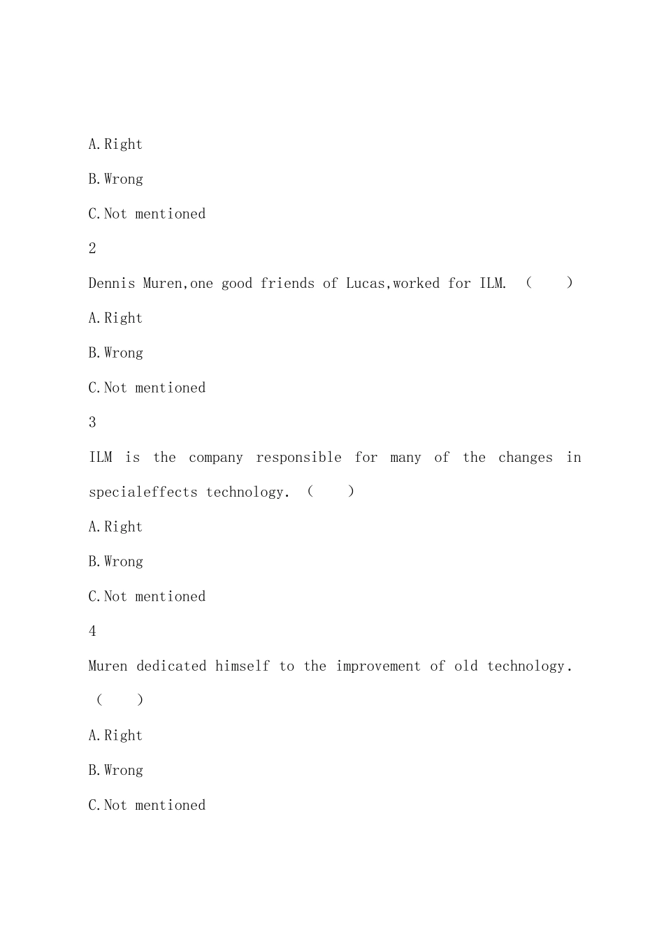 2025年自考英语二模拟试题及答案三_第3页