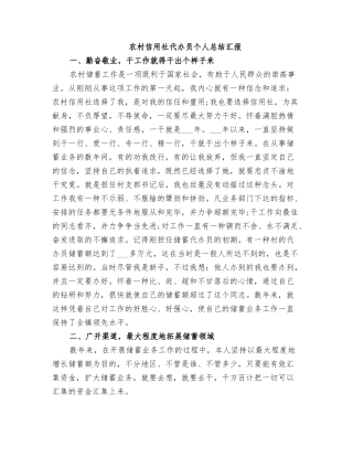 2025年农村信用社代办员个人总结报告