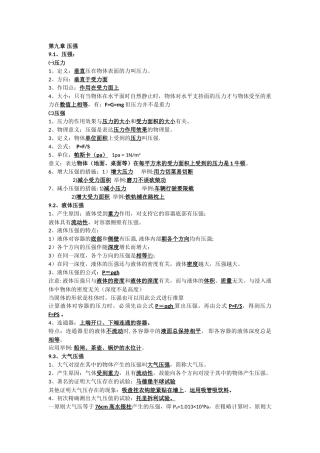 2025年八年级物理下册第9.10章知识点及试题