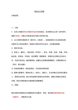 企业出口货物海运流程图