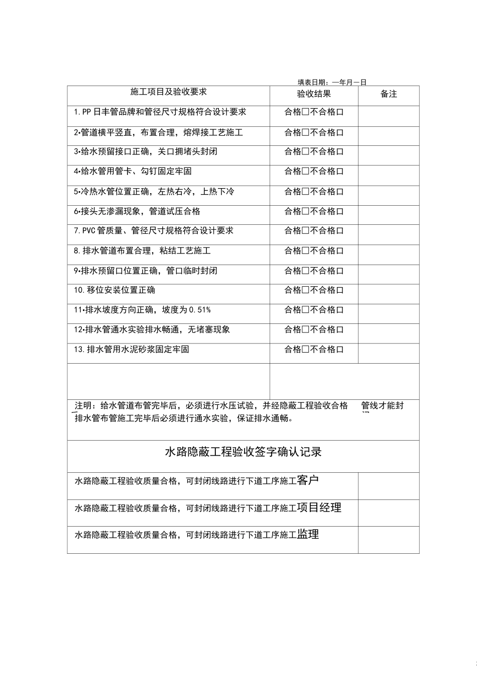 家装施工验收单1_第3页