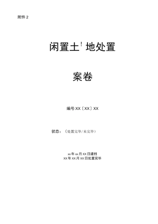 闲置土地处置案卷表