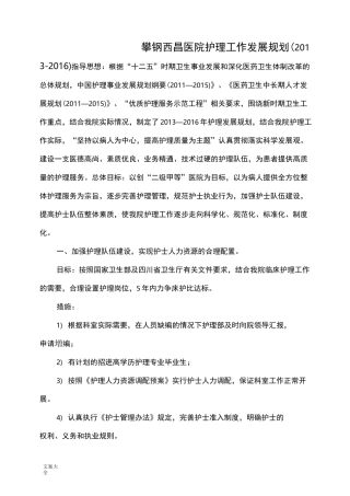 护理中长期发展规划保障要求措施