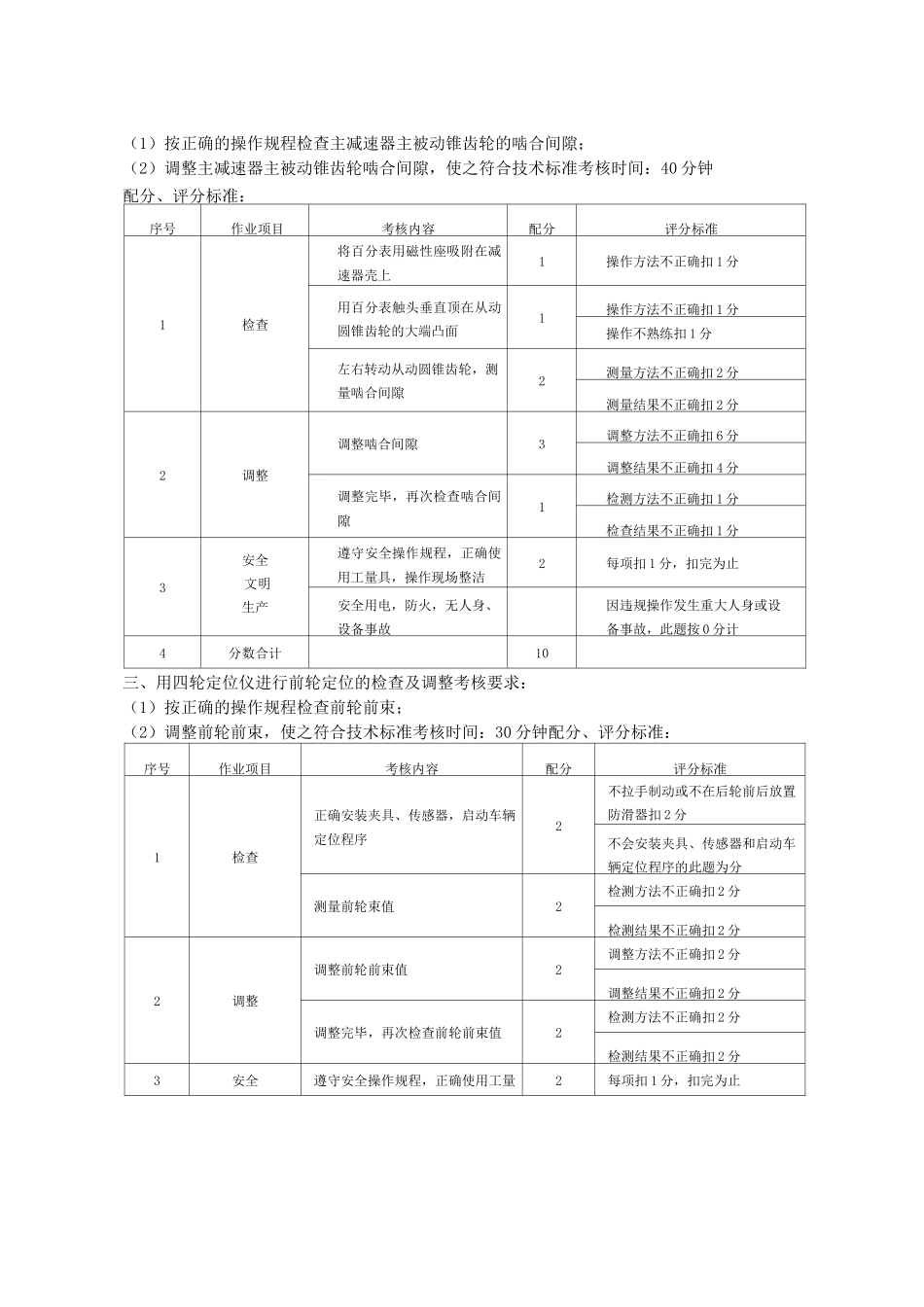 汽车修理技能实操试题一_第3页