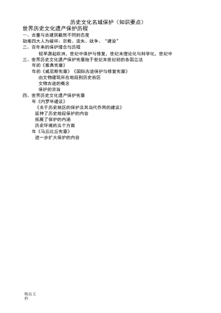 历史文化名城保护知识要点.