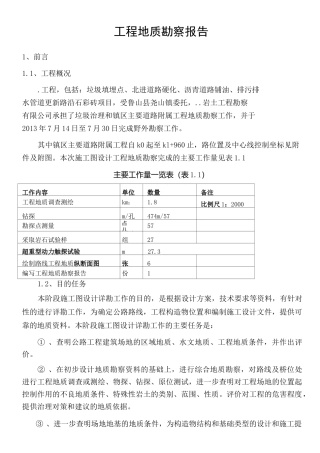 垃圾填埋场勘察报告