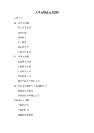 大学生职业生涯规划