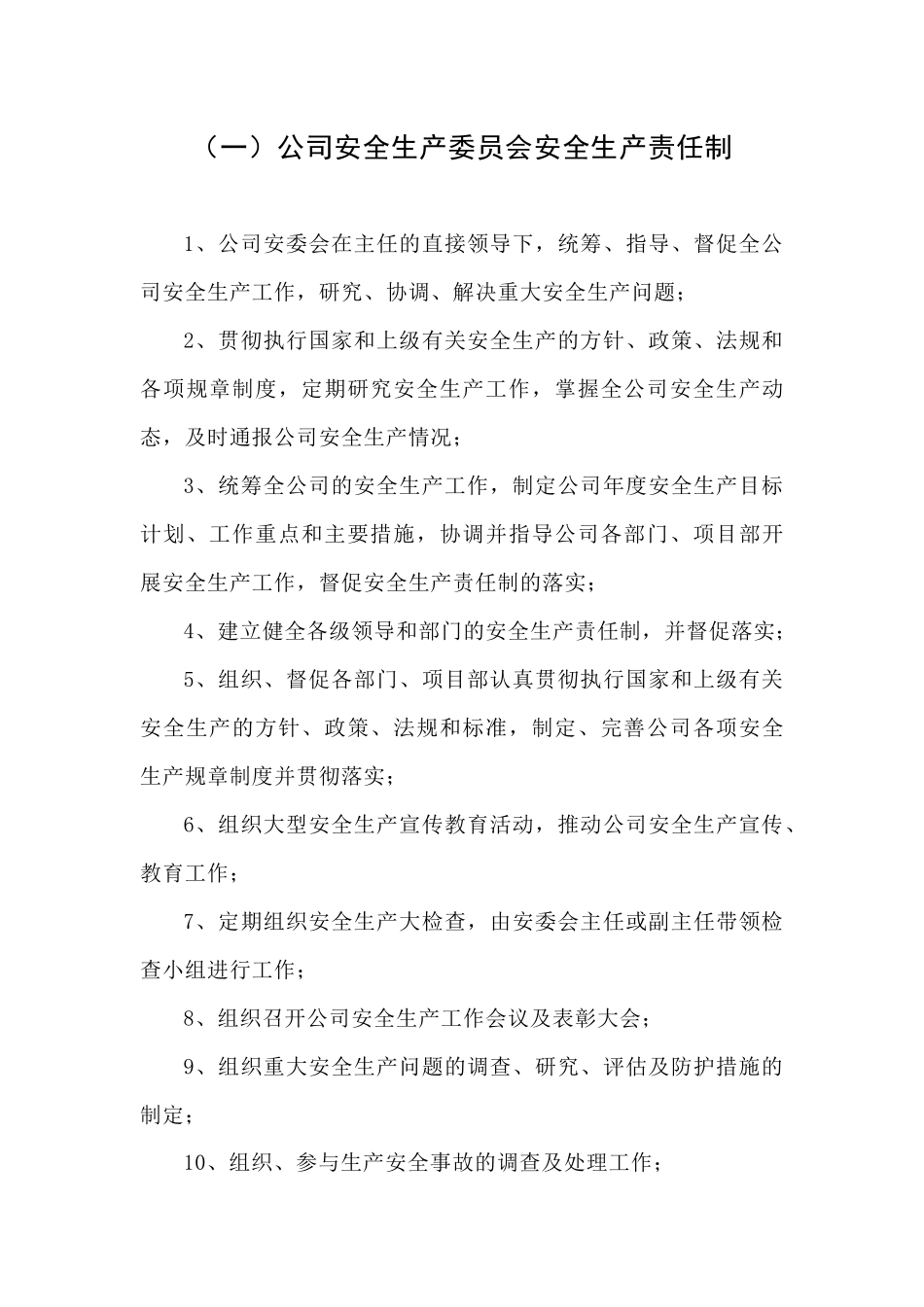 某公司职能部门安全生产责任制_第1页