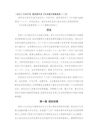 2025年乡村振兴战略规划