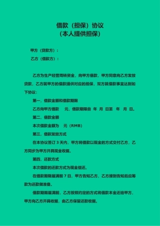 2025年全套民间借贷合同担保合同