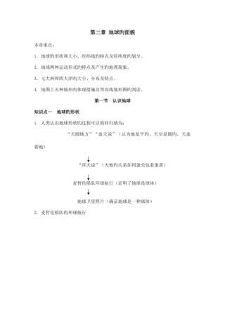 2025年地球的面貌知识点总结