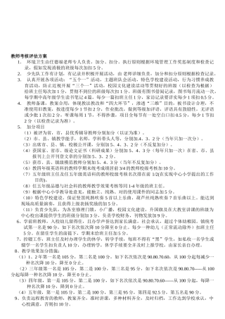 2025年明德小学教师考核评估方案