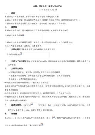 2025年物理选修31磁场知识归纳