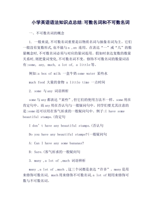 2025年小学英语语法知识点总