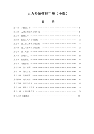 2025年人力资源管理手册全套规章与表格共