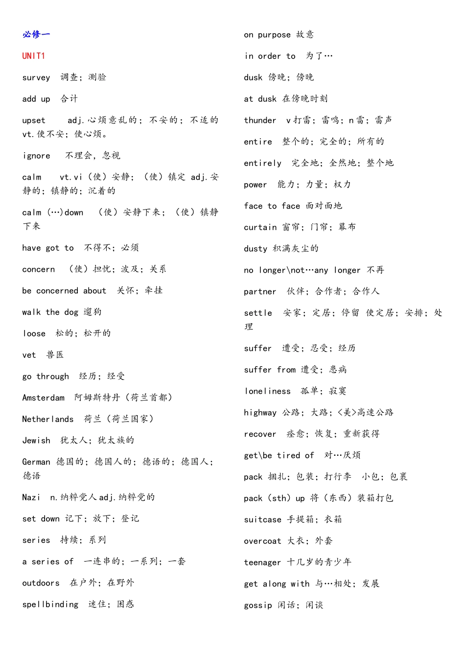 2025年必背人教版高中英语单词表必修1至选修_第1页