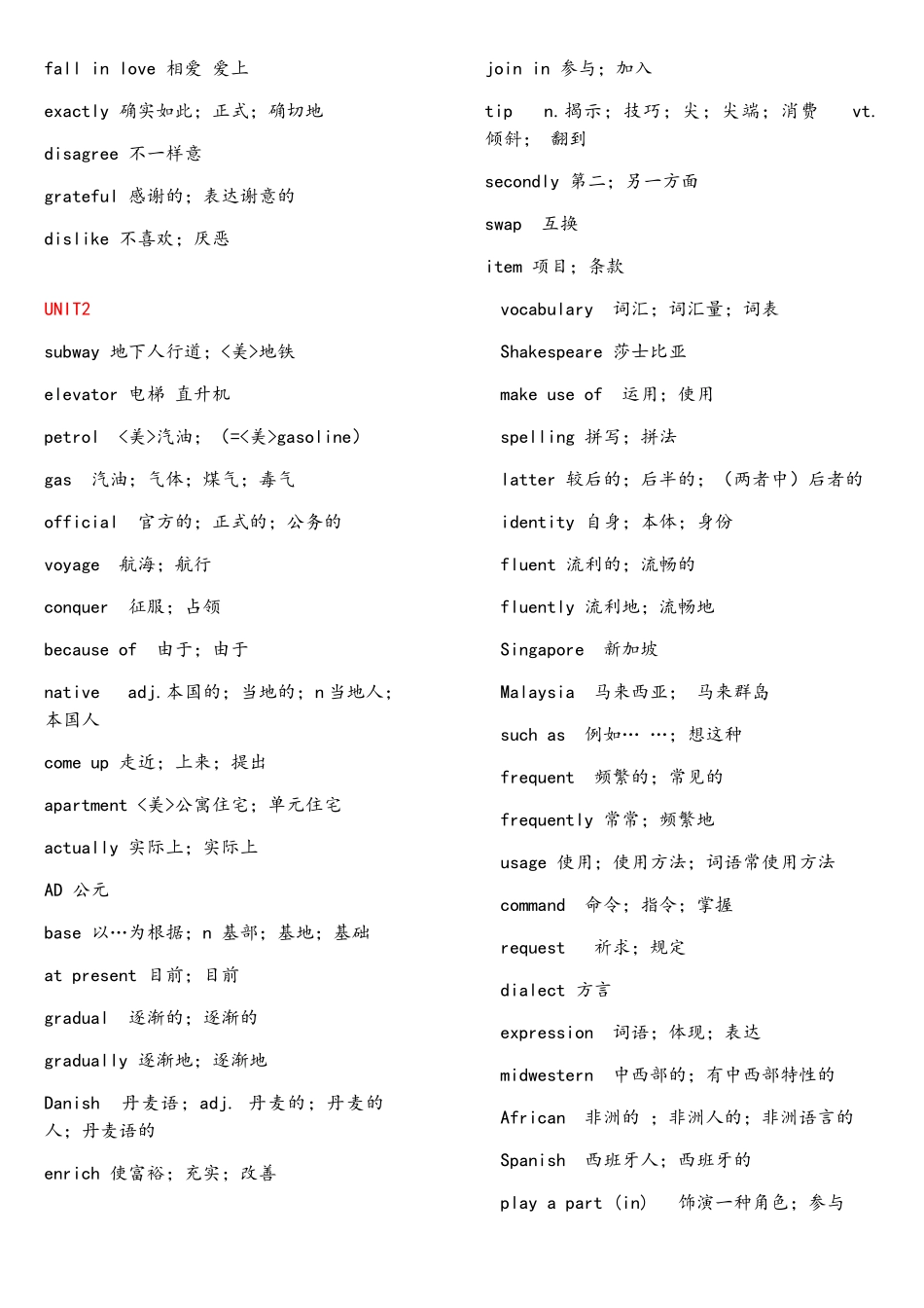 2025年必背人教版高中英语单词表必修1至选修_第2页