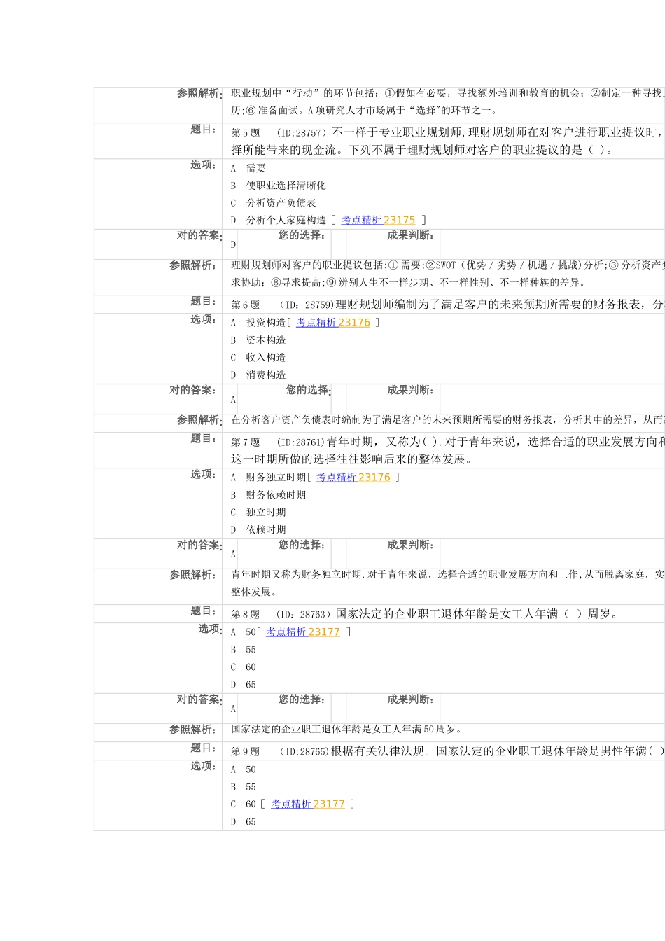 2025年理财规划师试题及答案二级专业第五章退休养老规划测试题一第五版教材_第2页