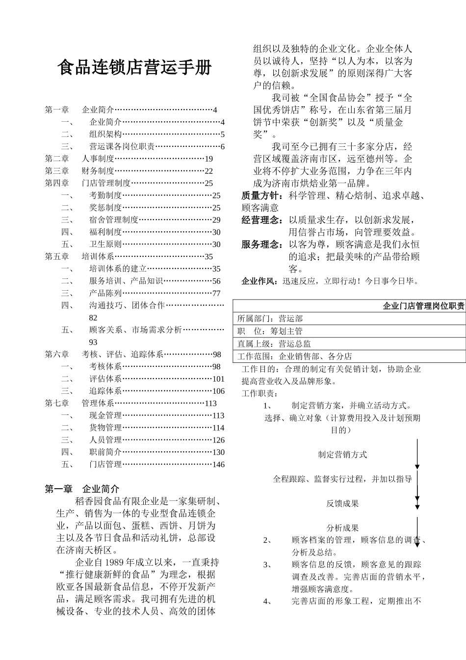 2025年手册大全食品连锁店营运手册大全全套_第1页