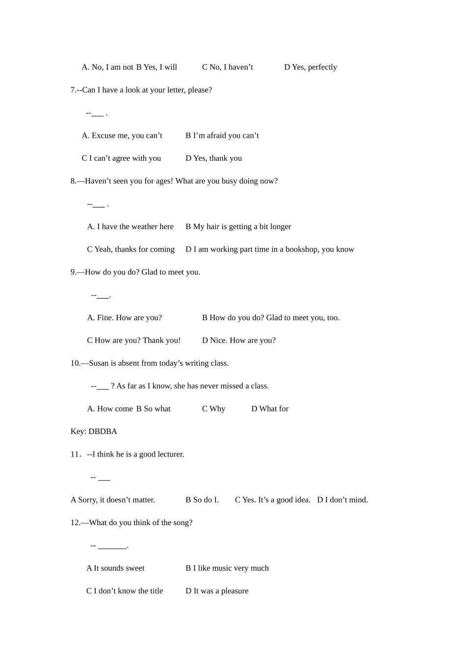 2025年大学英语B统考题库电大网院专升本高起本_第2页