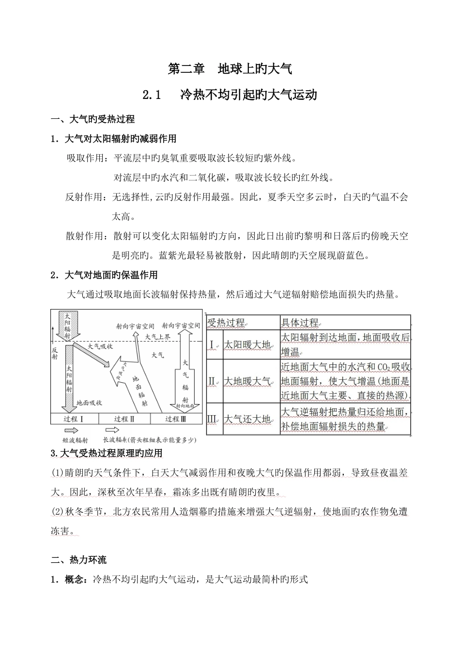 2025年地球上的大气知识点总结_第1页