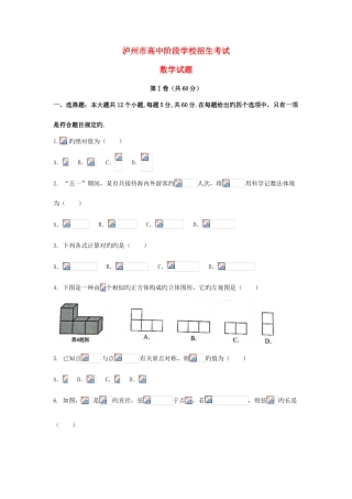 2025年四川省泸州市中考数学真题试题含答案