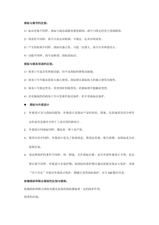 2025年商标法基本知识点及相关习题答案知识产权法