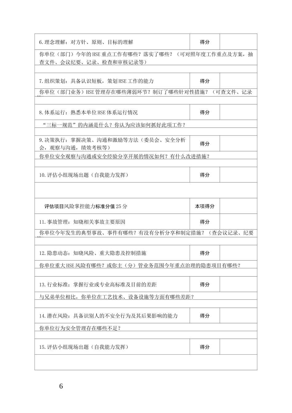 员工安全环保履职能力评估访谈表_第2页