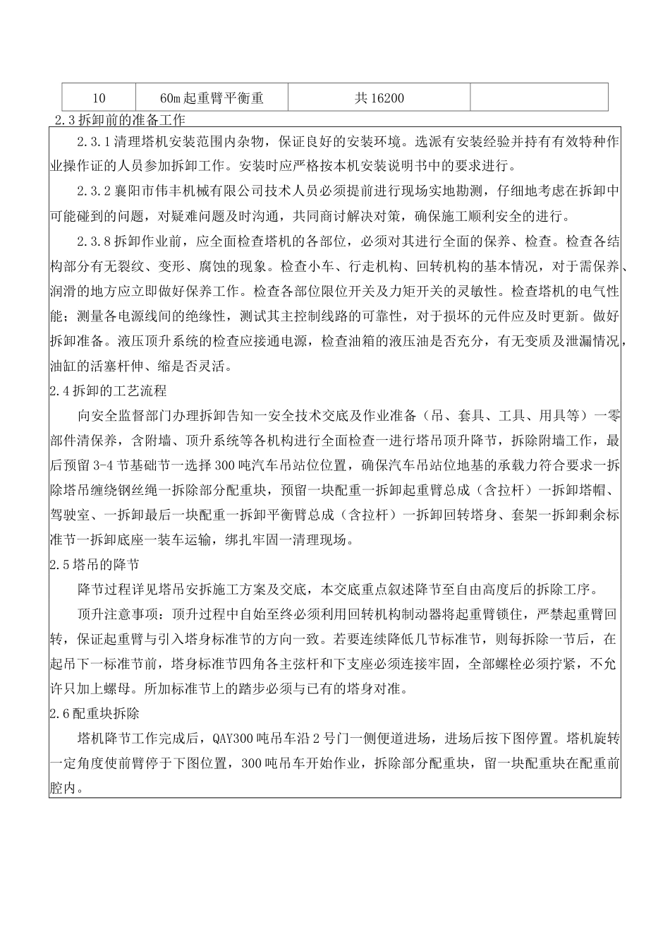 塔吊拆除技术交底_第2页