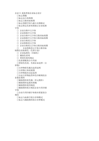 企业VI系统类别