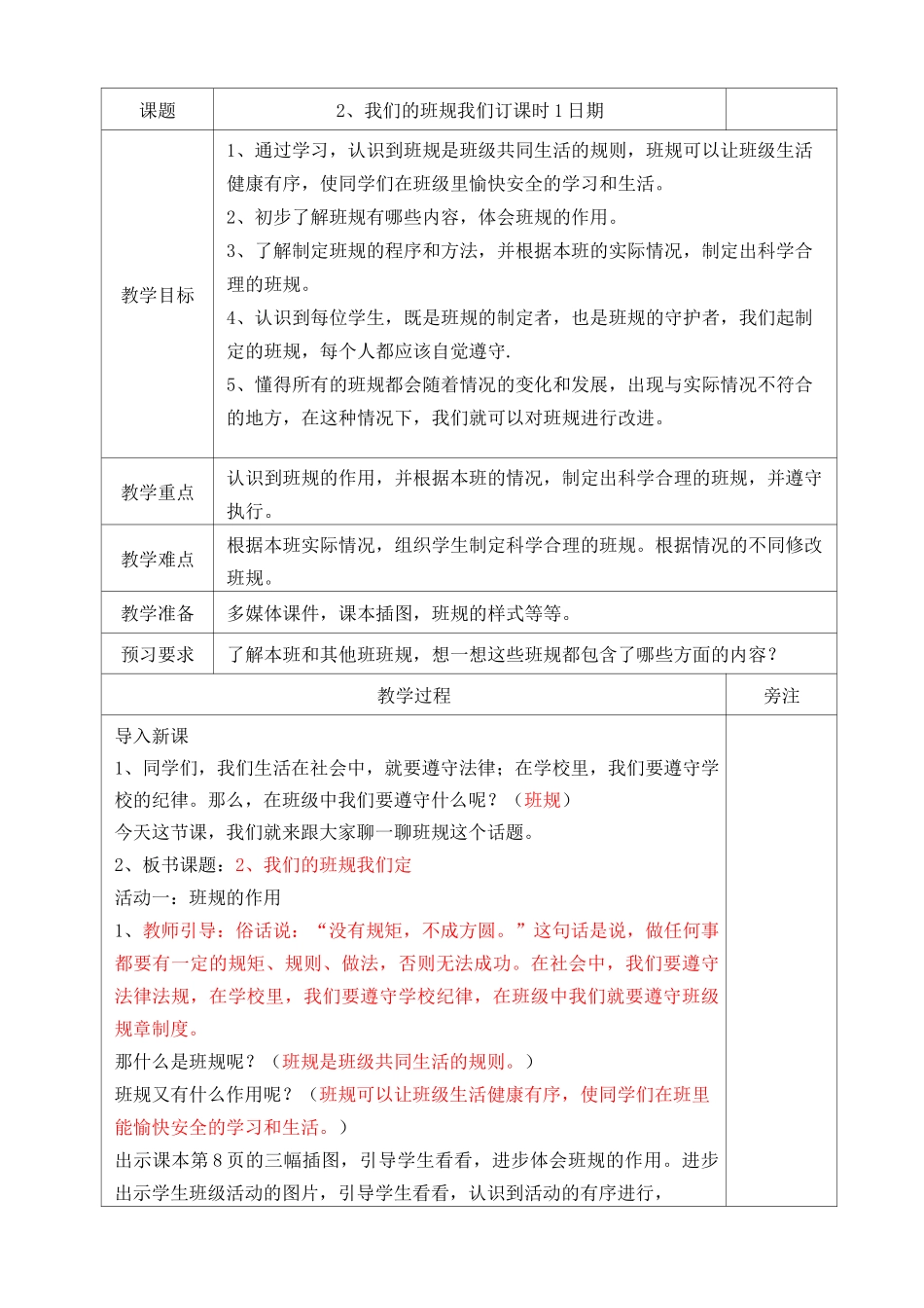 我们的班规我们订教案_第1页