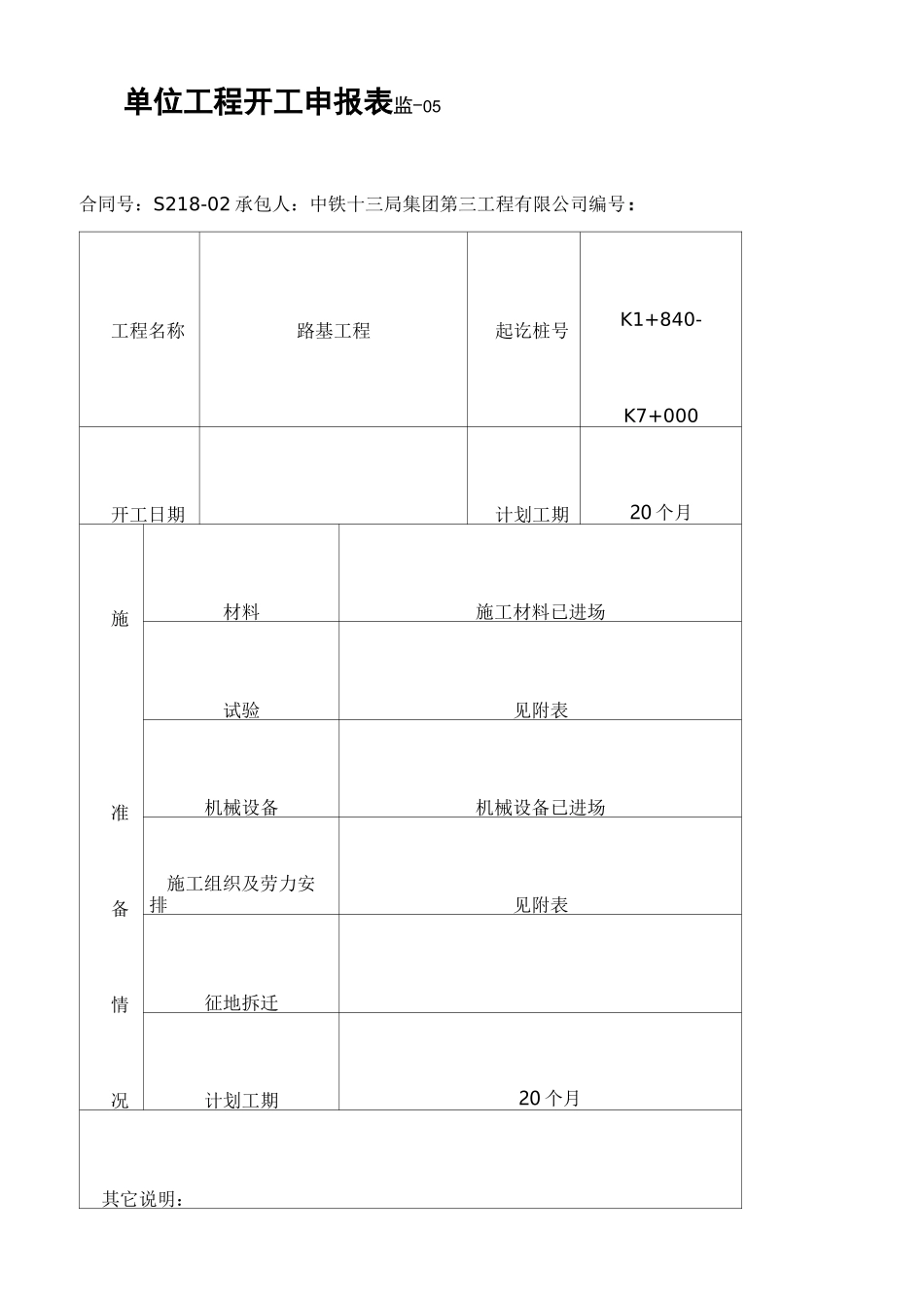 公路工程开工报告_第3页